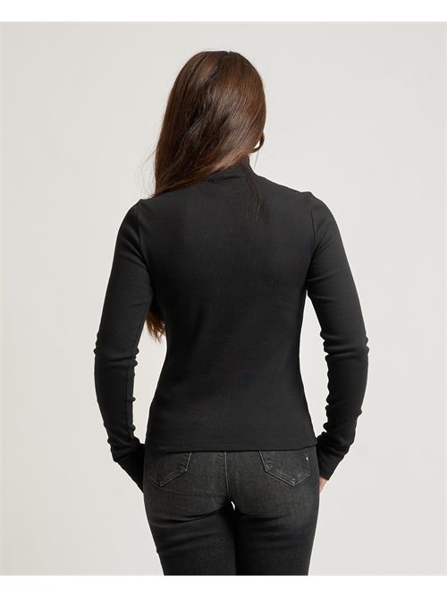 Maglia a collo alto Calvin Klein donna in cotone a costine CALVIN KLEIN | LV047D203GUB1